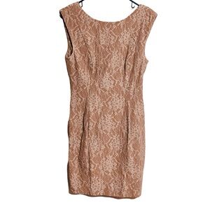 FRENCH CONNECTION Lace Pale Pink Nude Sleeveless Sheath Dress Size 10